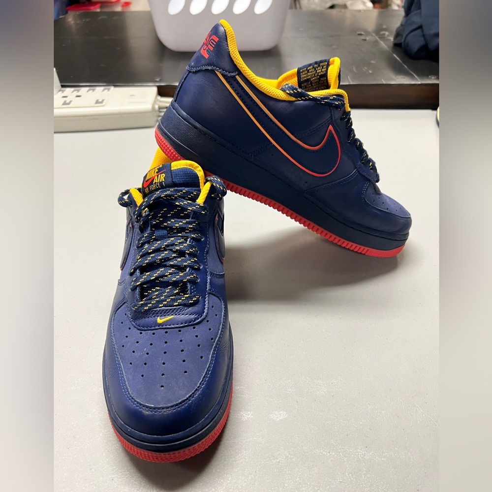 Nike AF 1 Navy and Crimson Sneakers